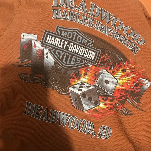 Vintage Harley-Davidson Men's Rust Long Sleeve Tee - Picture 6 of 6